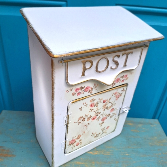 Ashland Vintage Reproduction Metal Mailbox Floral Tea Garden NWT New with Tag - Picture 3 of 13